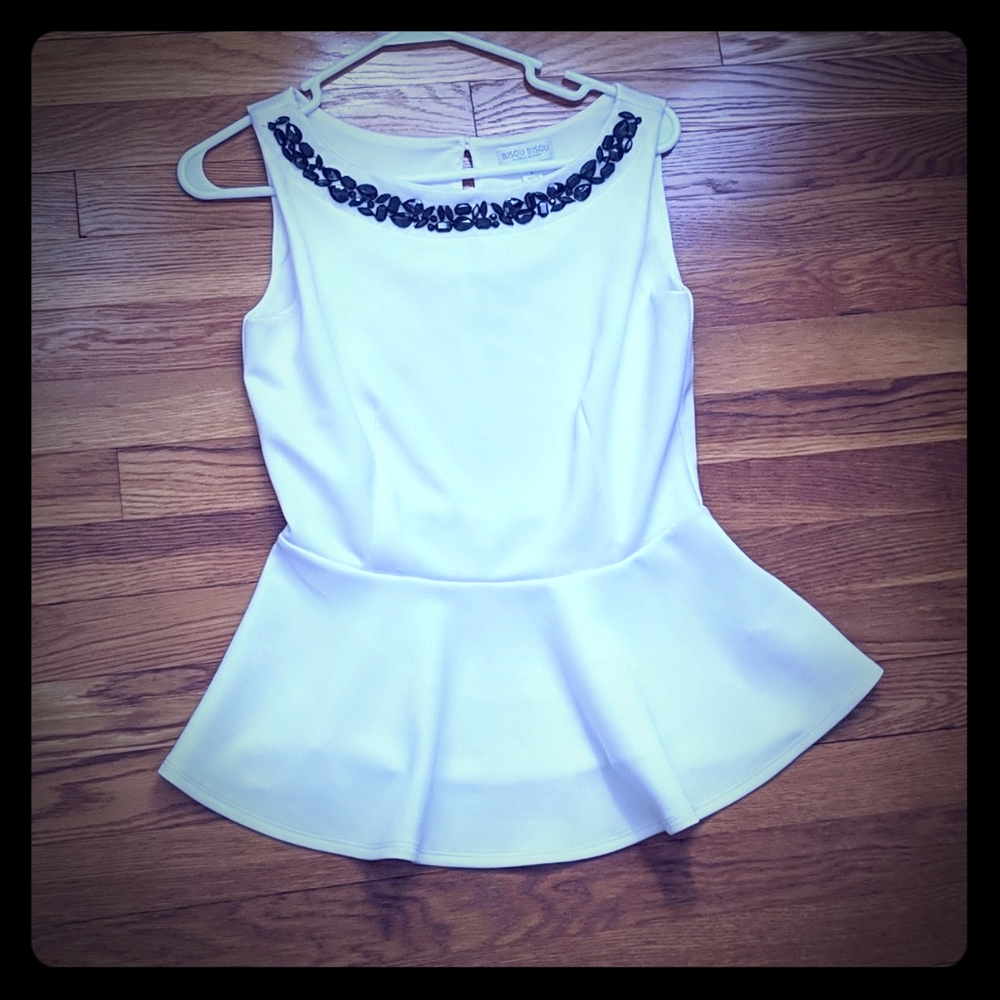 White peplum top